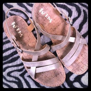Korks Strappy Metallic Sandals size 8